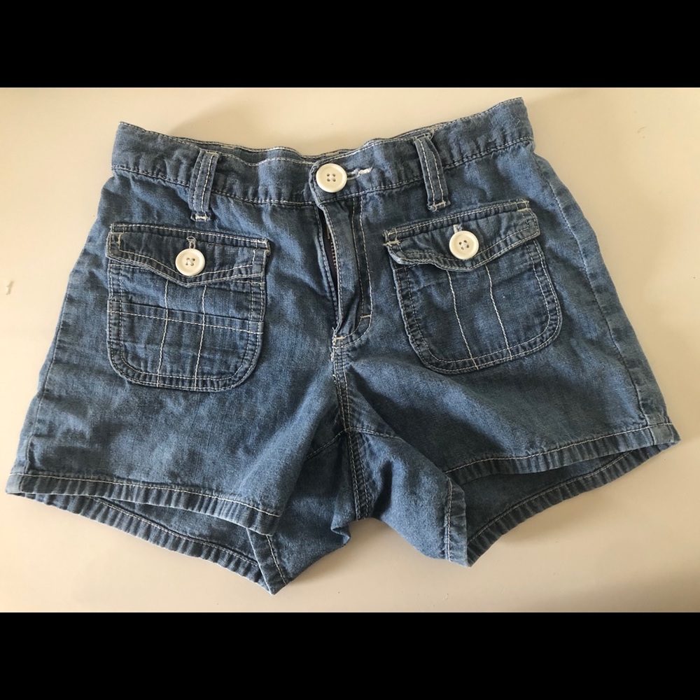 Lightweight denim four patch pockets shorts 10G